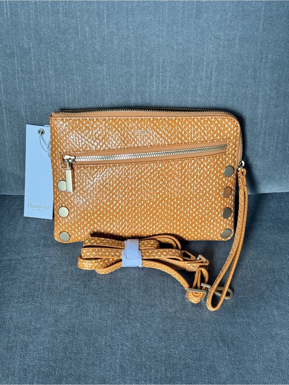 Hammitt Nash Apricot Tan Snake​ with Brushed Gold NWT